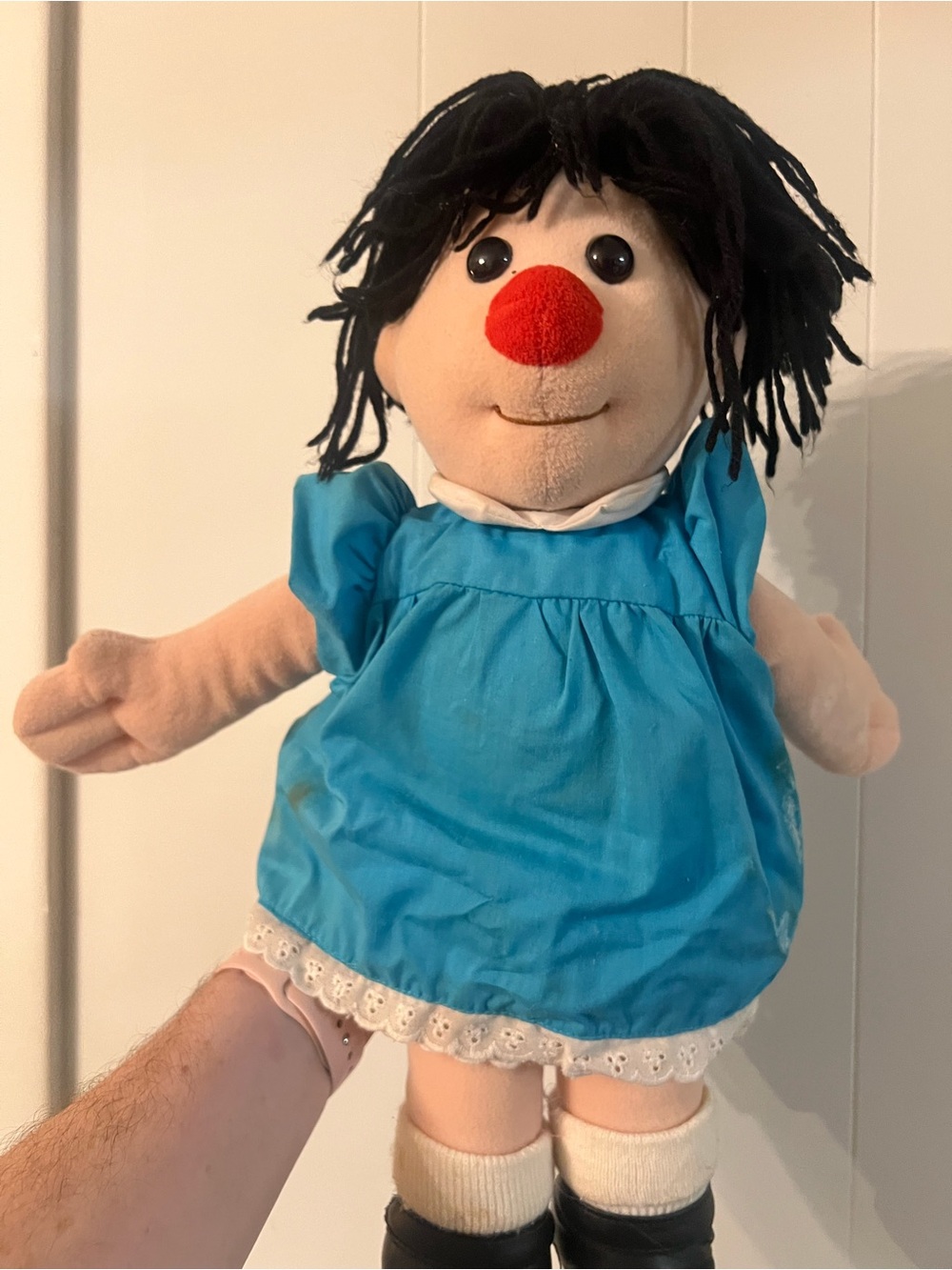 Molly Plush Big Comfy Couch Kids Plushie Blue Dress with Red Nose